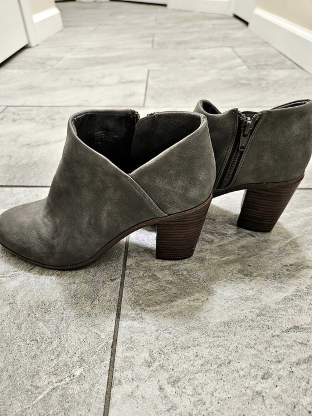 BC Footwear Gray Zip Ankle Boots